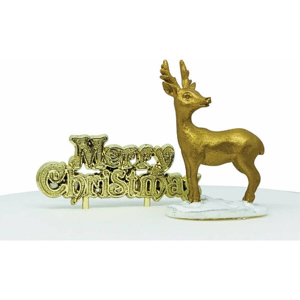 *gold stag resin cake topper & gold merry