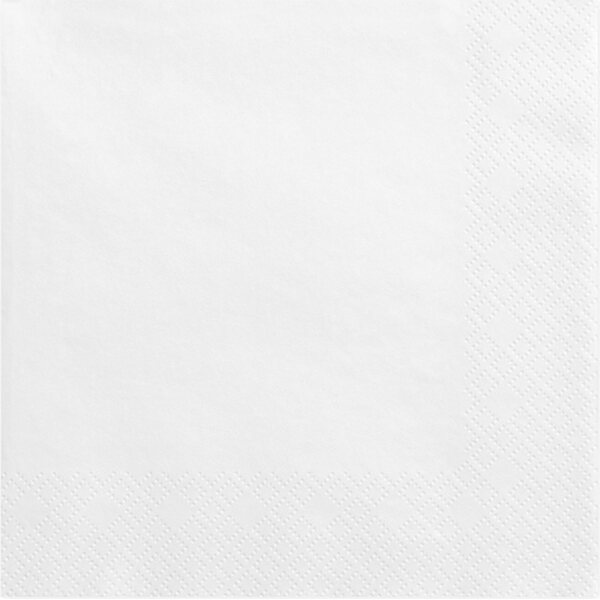 Napkins, 3 layers, white, 33x33cm: 1pkt/20pc.