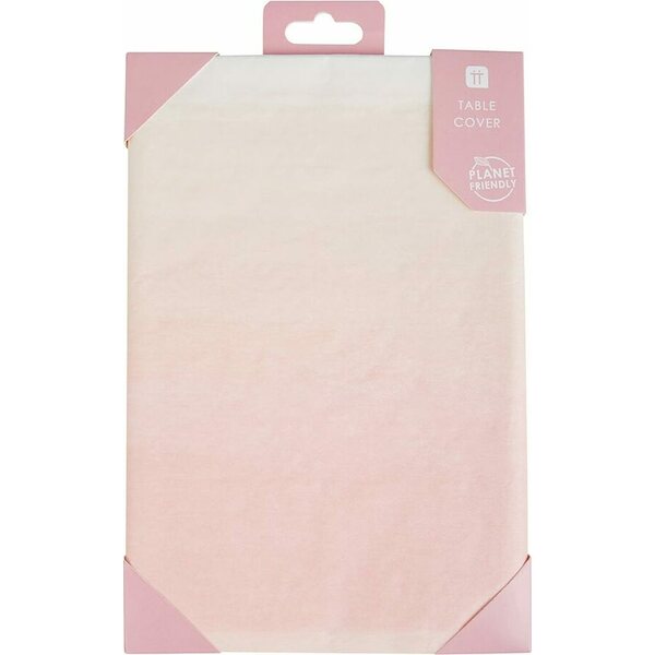 We heart pink paper table cover (180cm x 120cm)