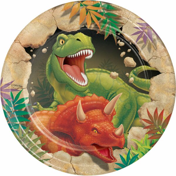 Dino Blast Paper Lunch Plates Sturdy Style