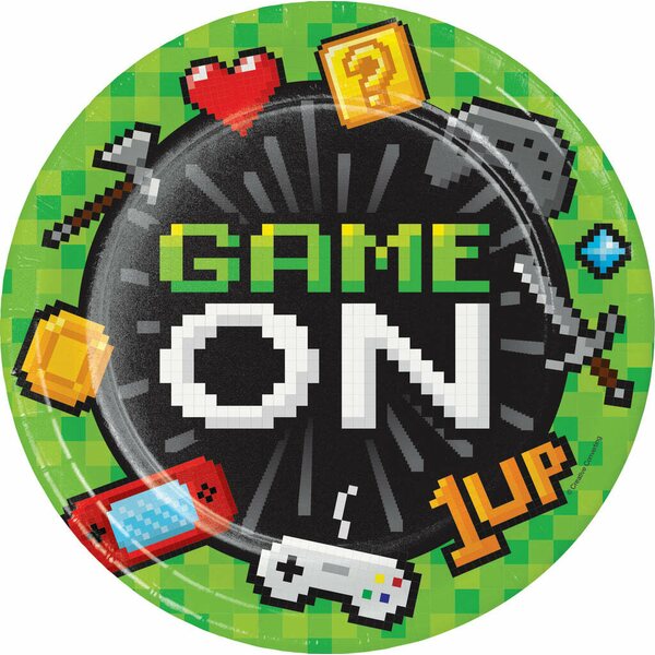 Gaming Party Paper Dinner Plates Sturdy Style