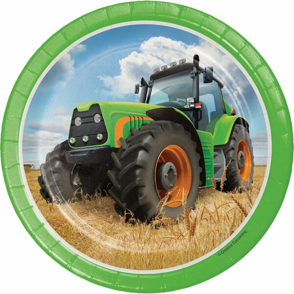 Tractor Time Paper Lunch Plates Sturdy