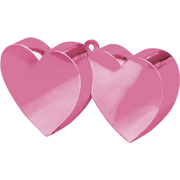 Balloon Weight Double Heart Pink 170 g/6 oz