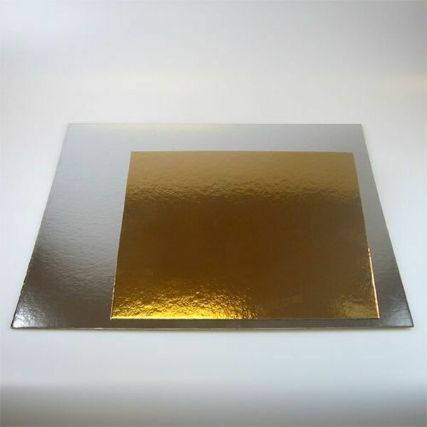 FunCakes Kakkualusta neliö kulta/hopea 35 x 35 cm, 3 kpl/pkt