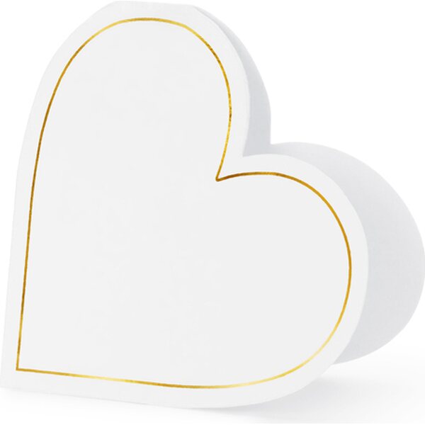Place cards Hearts, 15.7x22 cm, white: 1pkt/10pc.