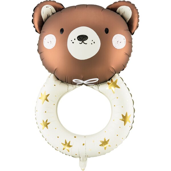 Foil balloon Teddy rattle, 61x88 cm, mix