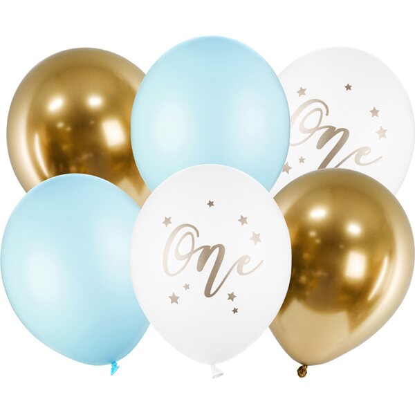 Balloons 30cm, One, Pastel Light Blue: 1pkt/6pc.