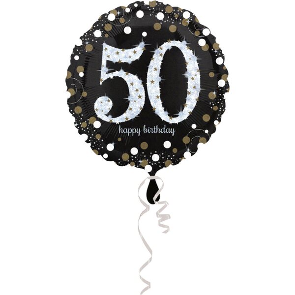 Happy Birthday 50 tavallinen foliopallo 43 cm