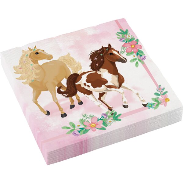 20 Napkins Beautiful Horses 33 x 33 cm