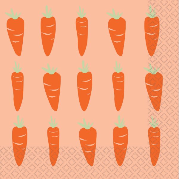 Porkkana lautasliina suuri 33 x 33 cm 16 kpl/pkt
