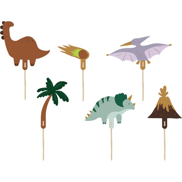 Cake toppers Dinosaurs, 8-12 cm, mix 1pkt/6pc.