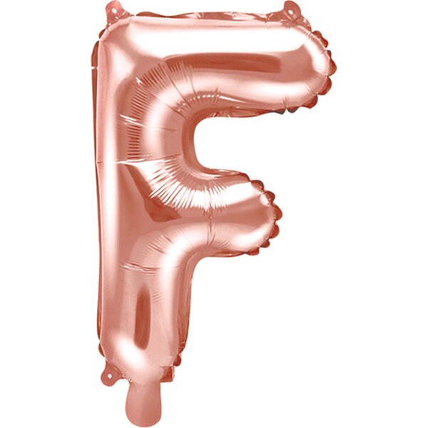 Foil Balloon Letter ''F'', 35 cm, rose gold