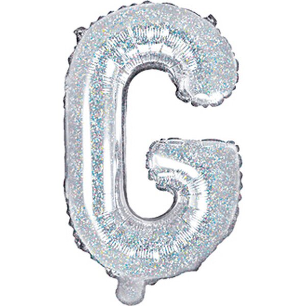 Foil Balloon Letter ''G'', 35 cm, holographic