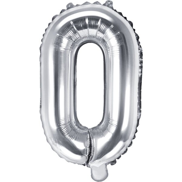 Foil Balloon Letter ''O'', 35 cm, silver
