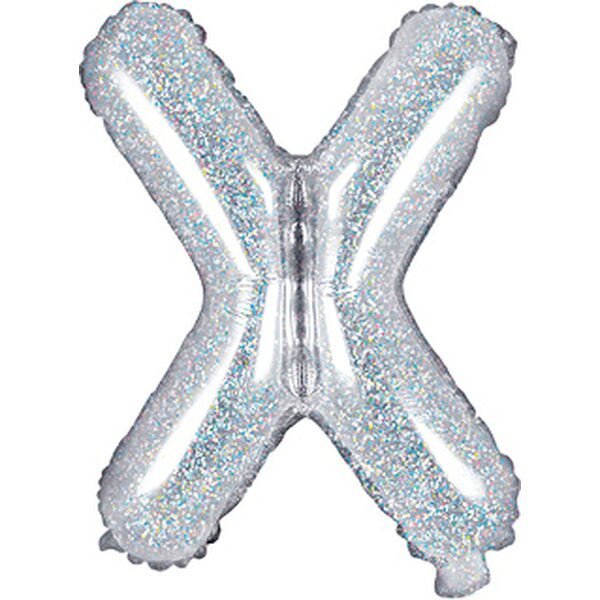 Foil Balloon Letter ''X'', 35 cm, holographic