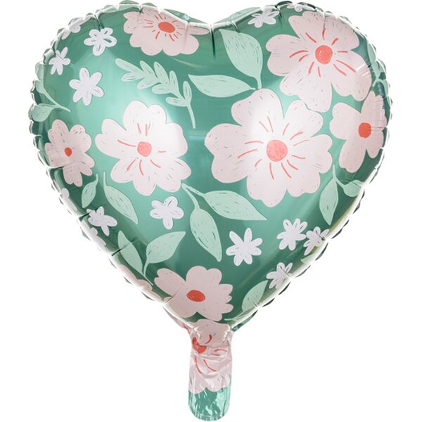 Foil balloons Heart with flowers, 45  cm, mix