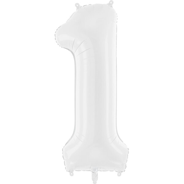 Foil ballon Number ''1'', 86 cm, white