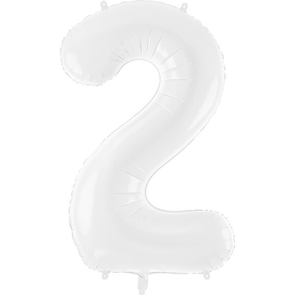 Foil ballon Number ''2'', 86 cm, white