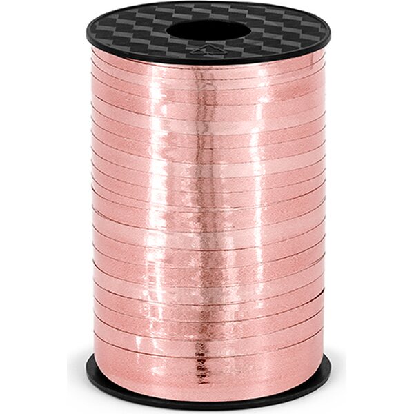 Plastic ribbon, rose gold, 5mm/225m