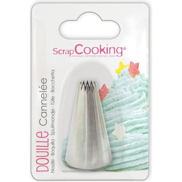 Scrapcooking Stainless Steel Fluted Piping Tip