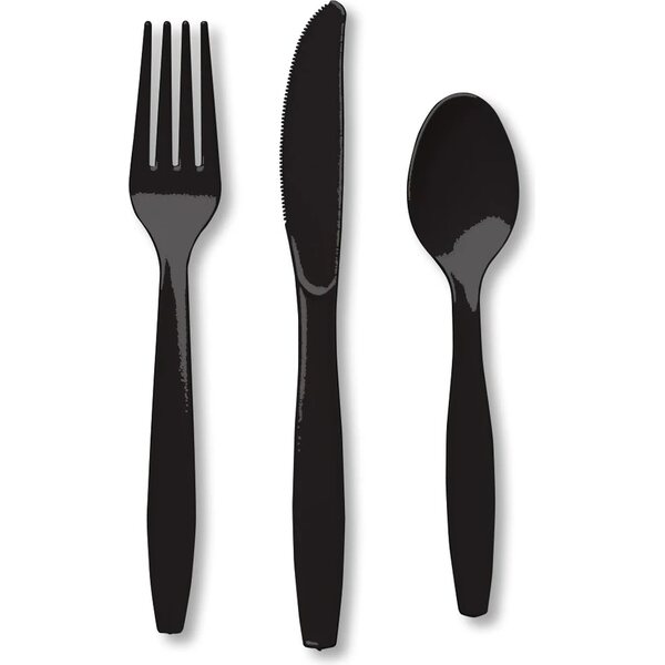 Plastic Premium Cutlery Black Velvet
