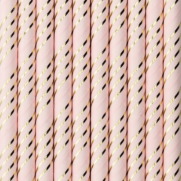 Paper straws, light pink, 19.5cm: 1pkt/10pc.