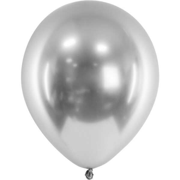 Glossy Balloons 30cm, silver: 1pkt/10pc.