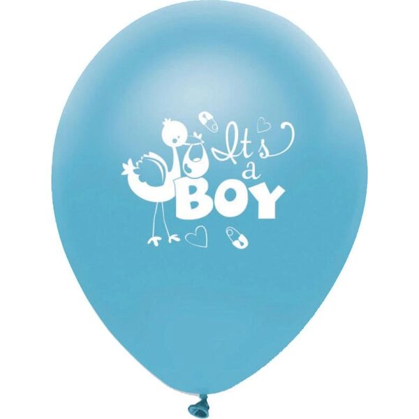 *it's a boy stork latex balloons pearlescent 2 sided