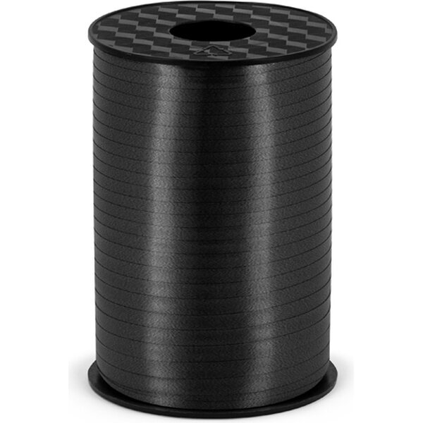 Plastic ribbon, black, 5mm/225m
