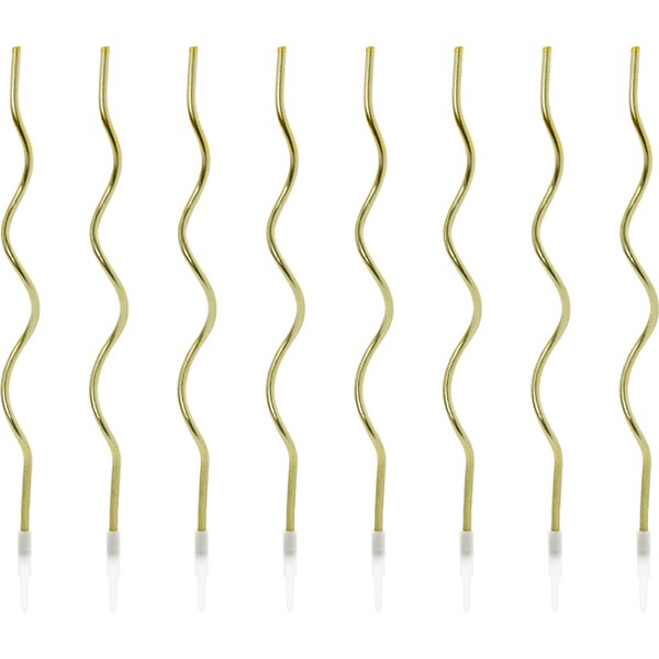 Birthday candles curl, gold, 14 cm 1pkt/8pc