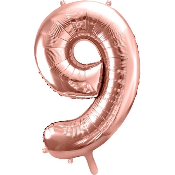 Foil Balloon Number ''9'', 86cm, rose gold