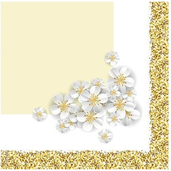 Napkin 25 cm Glitter Gold