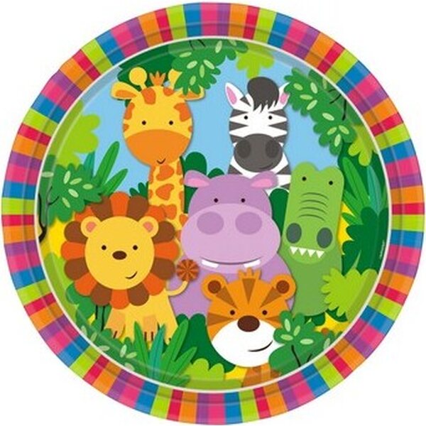Paper plate 18 cm Jungle Animals