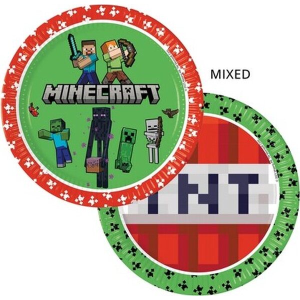 Minecraft suuri pahvilautanen 23 cm 8 kpl/pkt