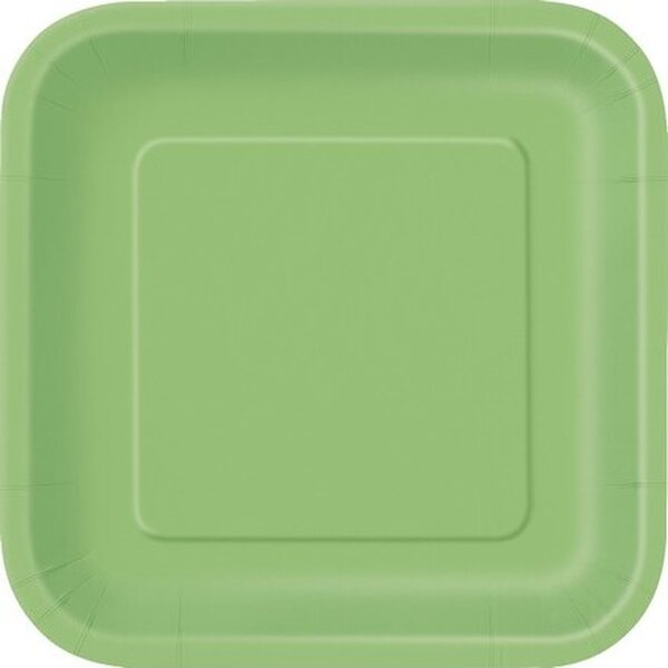 14 LIME GREEN 9IN SQUARE PLATE