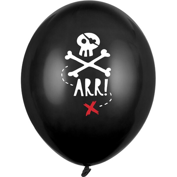Balloons 30cm, Pirates Party, Pastel Black: 1pkt/6pc.