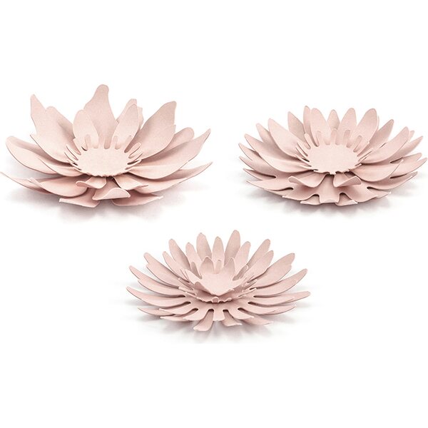 Paper decorations Flowers, powder pink 1pkt/3pc.