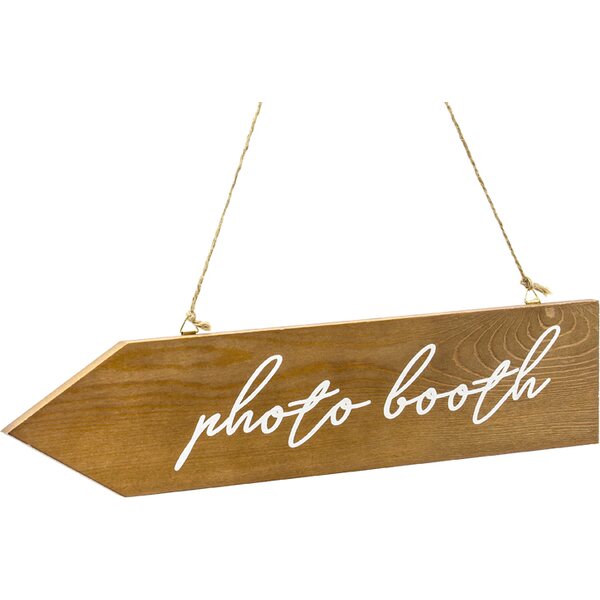 Wooden signpost Photo booth, 36x7.5cm