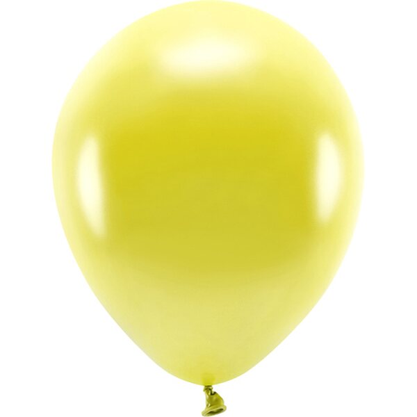 Eco Balloons 30cm metallic, yellow: 1pkt/10pc.