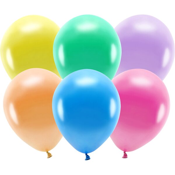 Eco Balloons 30cm metallic, mix: 1pkt/10pc.