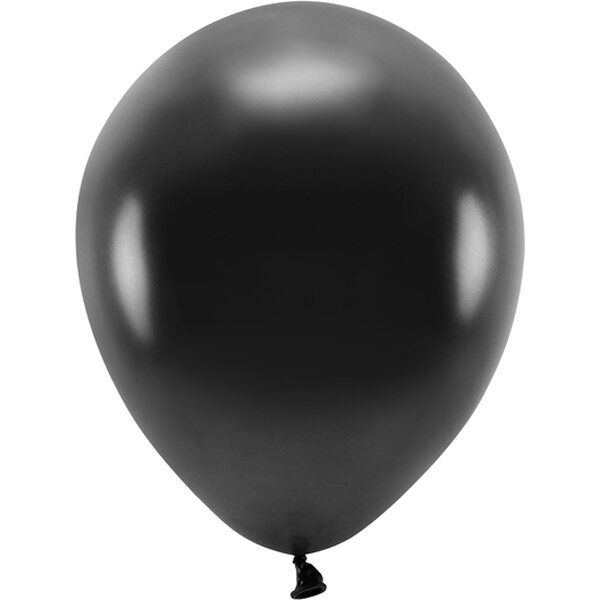 Eco Balloons 30cm metallic, black: 1pkt/10pc.