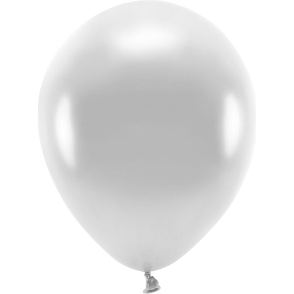 Eco Balloons 30cm metallic, silver: 1pkt/10pc.