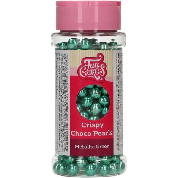 FunCakes FunCakes Crispy Choco Pearls - Metallic Green 60g