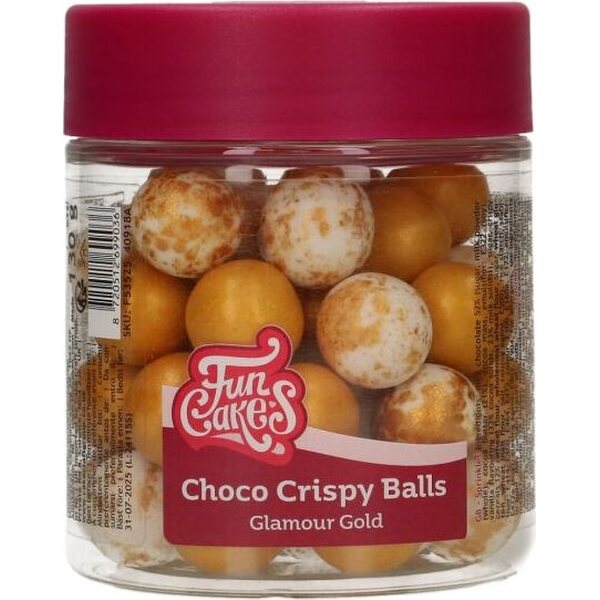 FunCakes FunCakes Choco Crispy Balls – Glamour Gold 130g