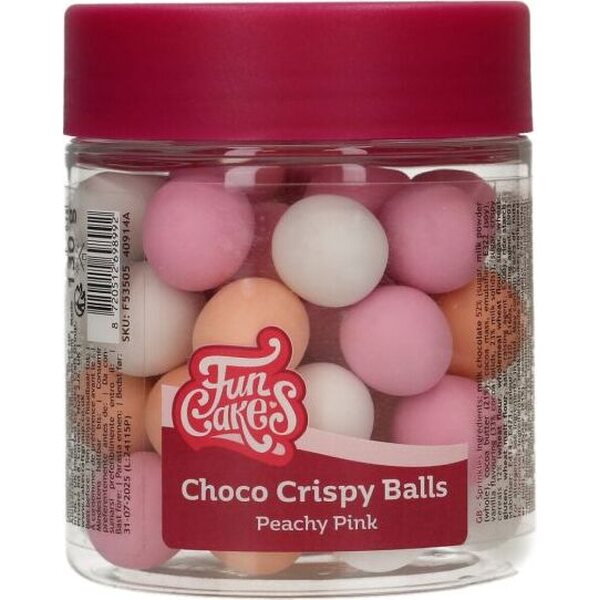 FunCakes FunCakes Choco Crispy Balls - Peachy Pink 130g