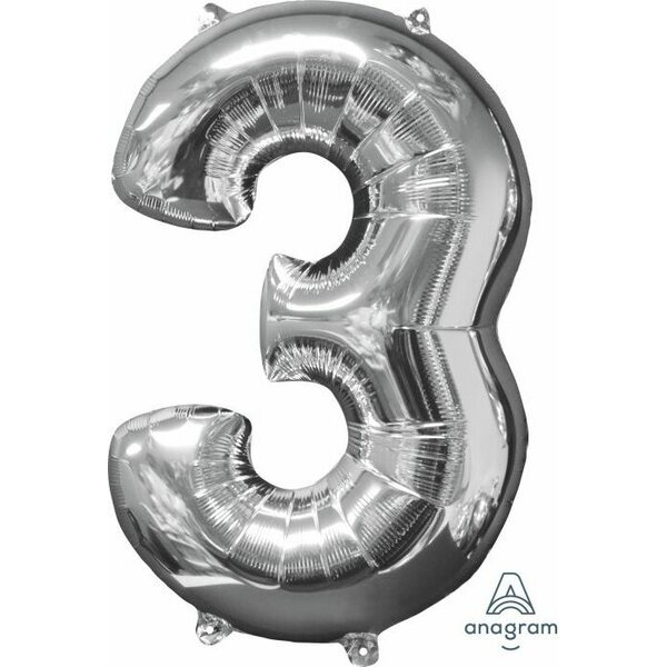 Numerofolio 3 hopeanvärinen 66 cm