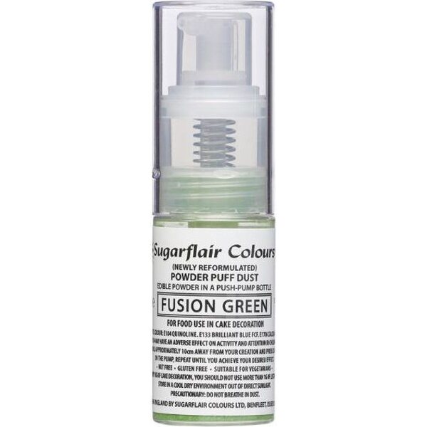 Sugarflair Sugarflair Pump Spray Powder Puff Dust - Fusion Green - 10g