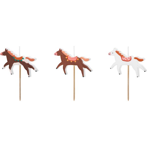 Horse Birthday Candles, Assorted, 5.8 x 4 cm 1pkt/3pc.