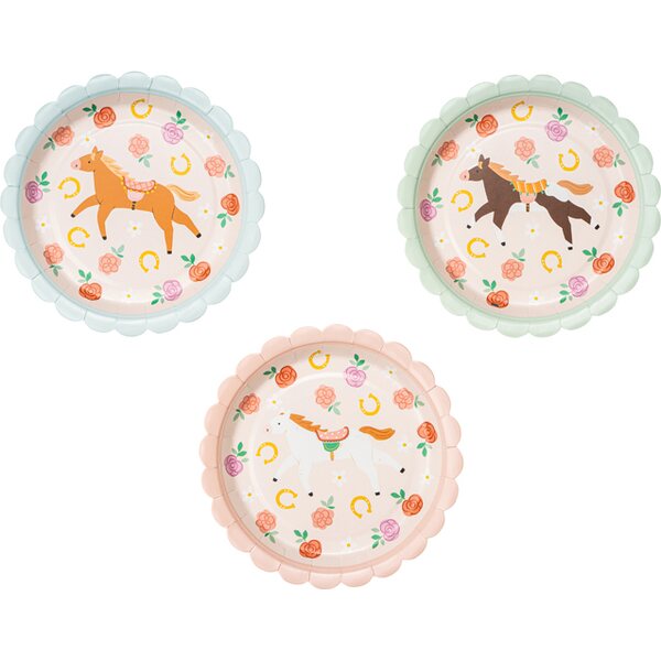 Plates Horses, 18 cm, mix 1pkt/6pc.