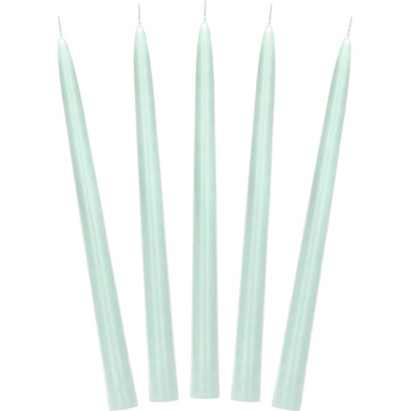 Taper candle, matt, sage, 24cm 1pkt/10pc.